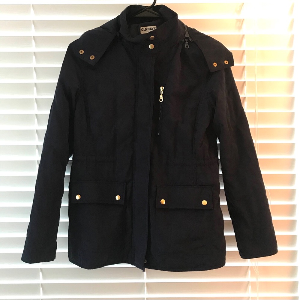 Quilted navy coat